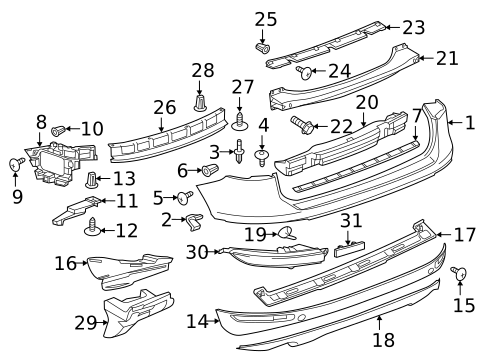 Bumper & Components - Rear for 2014 Volkswagen Touareg #0