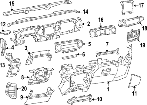 Instrument Panel for 2022 Jeep Gladiator #0