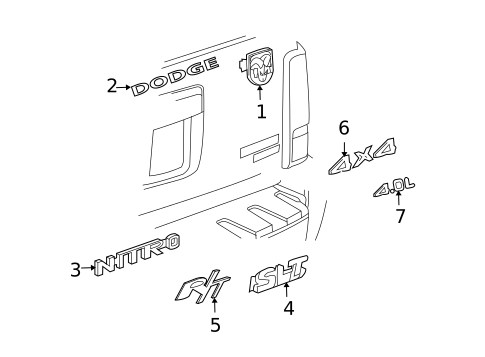 Exterior Trim - Lift Gate for 2007 Dodge Nitro #0
