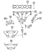 4693350AC - Engine 2.4L Four Cylinder: Exhaust Manifold Bracket, Support for Mopar Image