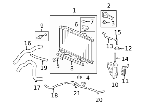Radiator & Components for 2012 Honda Crosstour #0