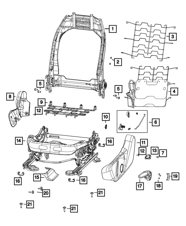 68248240AC - Interior Trim: Front Seat Back Frame for Mopar Image image