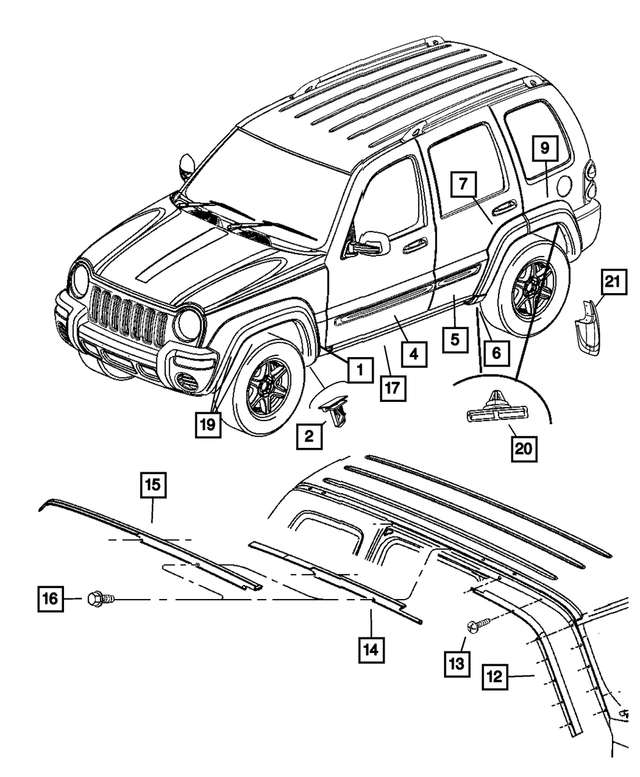 thumbnail image 2 of MOPAR OEM Right Rocker Panel Molding For 2008-2012 Jeep Liberty – Black – 1AW18RXFAD 2 of 6