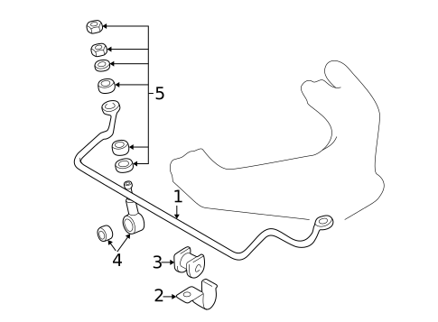 Stabilizer Bar & Components for 2004 Mitsubishi Montero #1