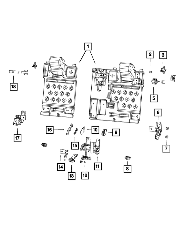 68104423AB - Interior Trim: Rear Seat Back Panel, Left for Mopar Image