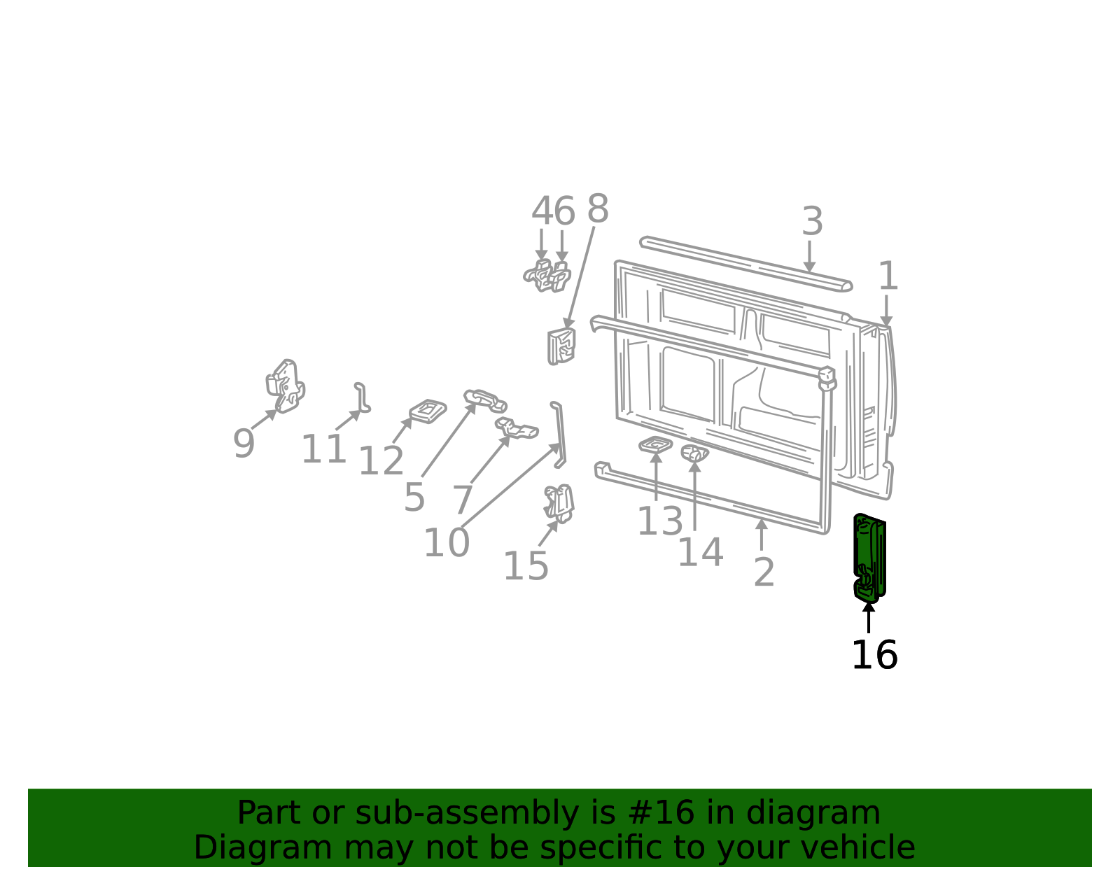 1992-2005 GM Rear Exterior Door Handle with Pins, Washer, and Retainer ...