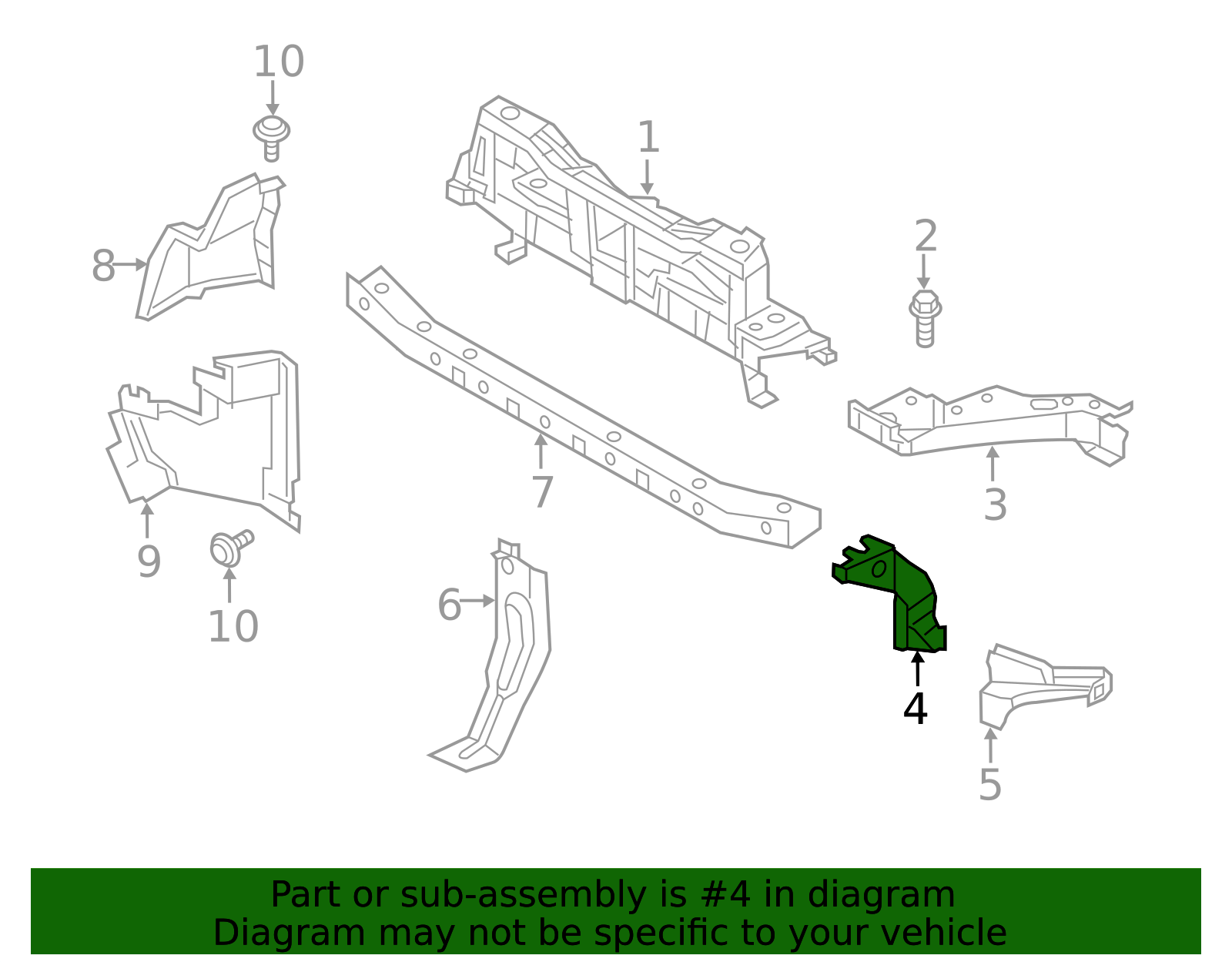 2015-2018 Chevrolet City Express Radiator Support Tie Bar Bracket ...