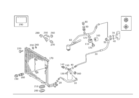 Refrigerant Line Arrangement for 1999 Mercedes-Benz SLK 230 #0