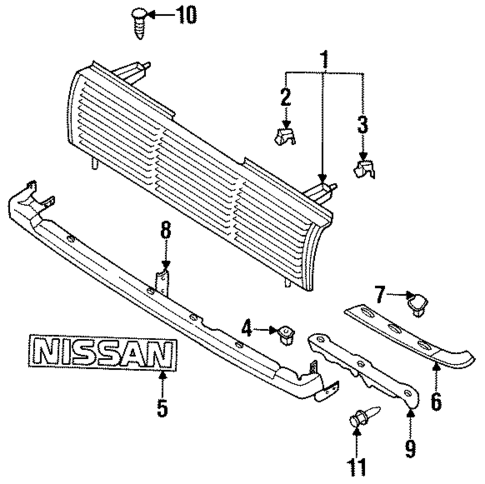 Grille & Components for 1988 Nissan Sentra #0