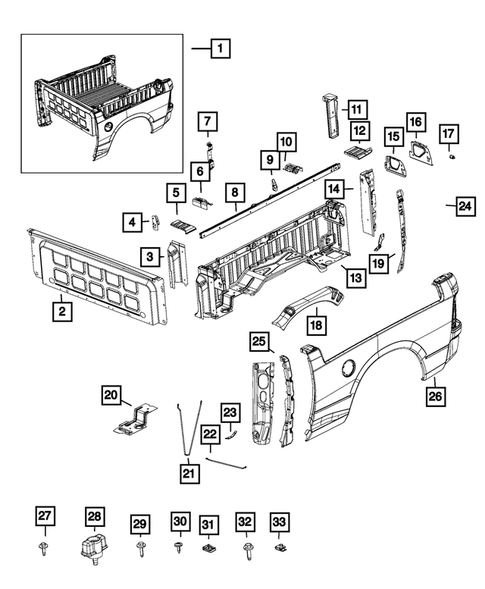 Pick-up Box and Fuel Filler Door for 2016 Ram 1500 #0