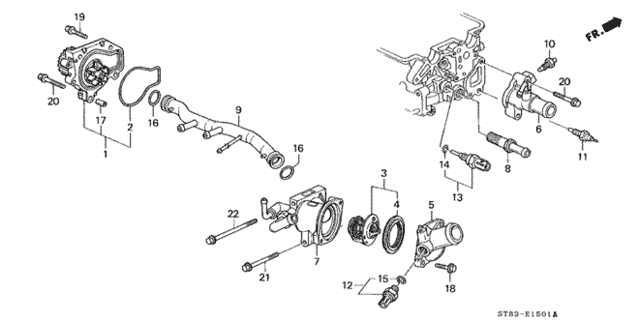 Water Pump - Sensor (2) for 1999 Acura Integra #1