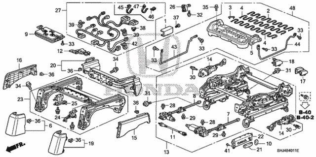 Front Seat Components (L.) (8-Way Power Seat) for 2007 Honda Odyssey #0