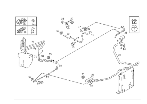 Heating Water Connection for 1993 Mercedes-Benz 500SL #1