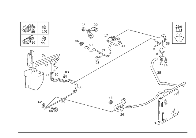 1298320615 - Heating and Ventilation: Piping for Mercedes-Benz: 300SL, 500SL, 600SL Image image