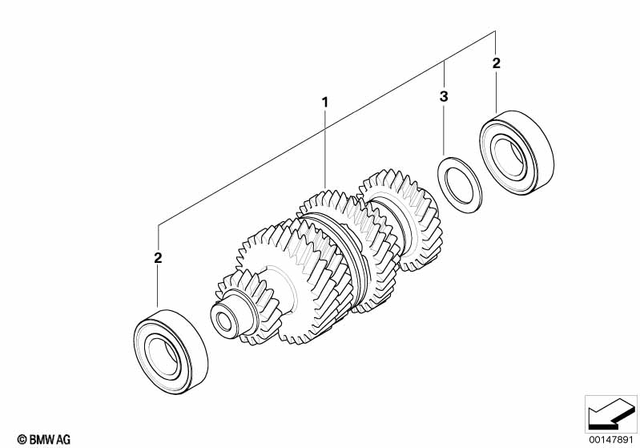 23217693780 - Manual Transmission: Intermediate Shaft -  for BMW-Motorrad Image