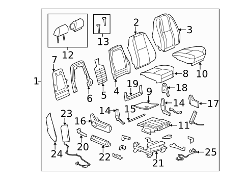 Front Seat Components for 2011 Chevrolet Silverado 3500 HD #11
