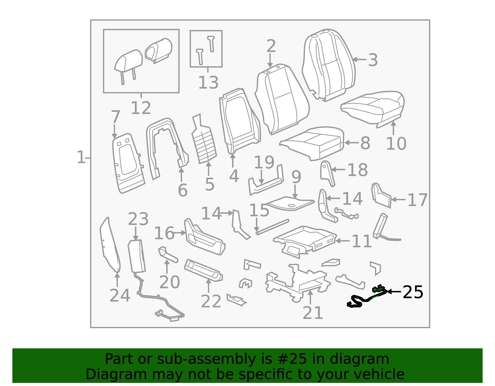 2009-2014 GM Passenger Seat Adjuster Wiring Harness 22814923 | OEM ...