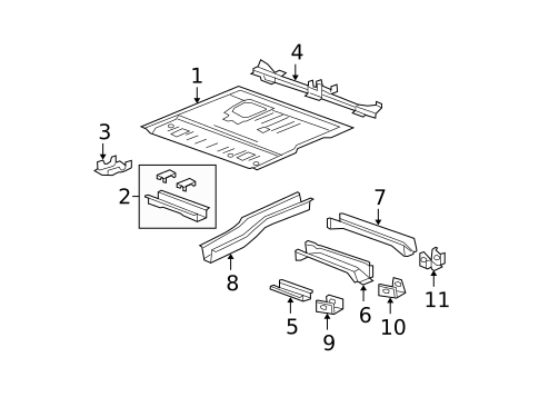 Floor & Rails for 2017 GMC Acadia Limited #0