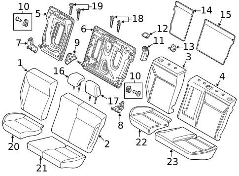 Rear Seat Components for 2014 Ford Focus #0