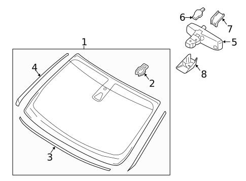 Glass - Windshield for 2018 Lincoln MKX #0