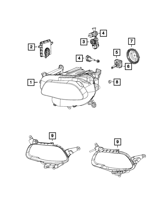68288276AA - Electrical: Adjuster Kit, Left, Export for Jeep: Cherokee Image
