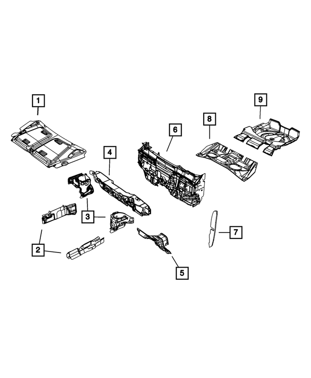 4680622AA - Body Sheet Metal Except Doors: Spare Tire Well Silencer for Mopar Image