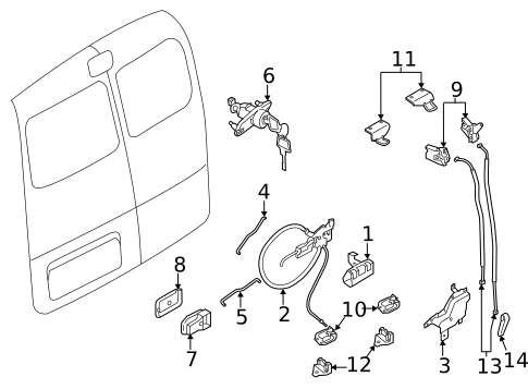 Lock & Hardware for 2019 Nissan NV200 #3