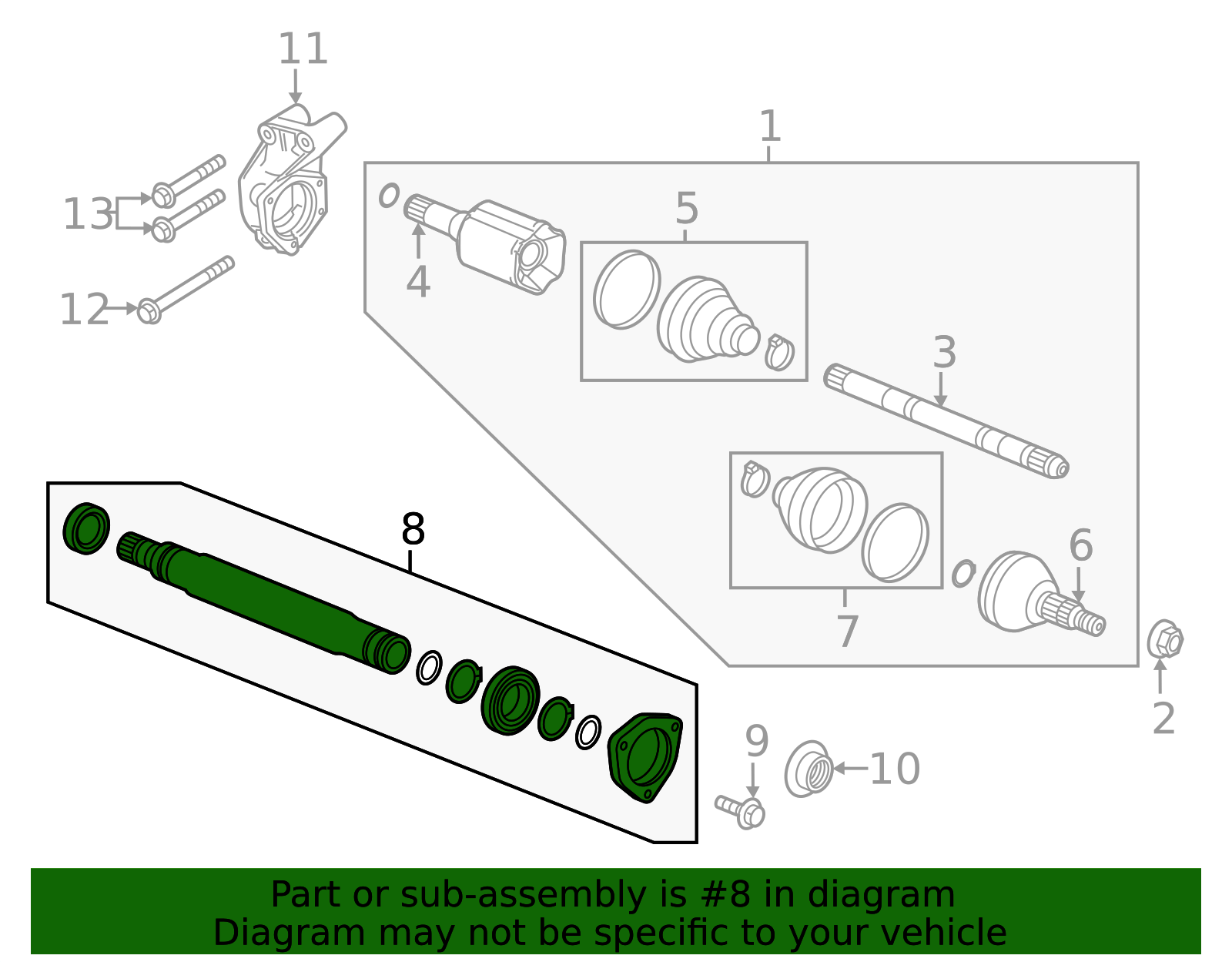 2011-2016 Buick Regal Front Wheel Drive Intermediate Shaft