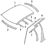 53411GA302 - Body: Header for Subaru: DL, GL, GL-10, Loyale, RX Image