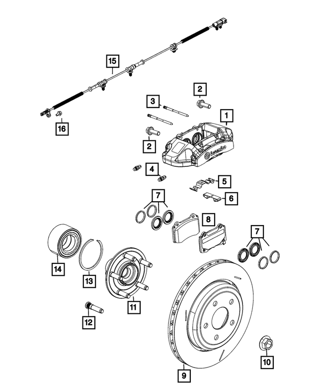 68523856AA - Brakes: Disc Brake Caliper Assembly, Right for Mopar Image image