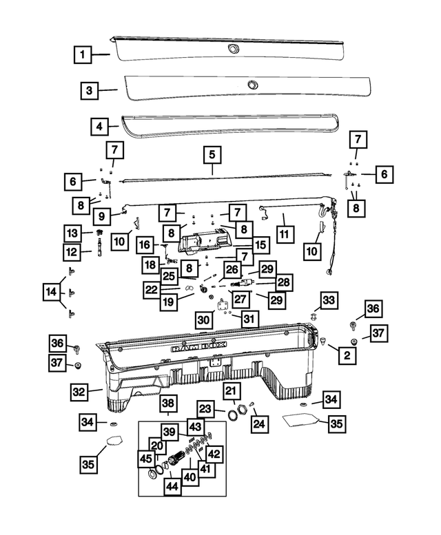 68146640AB - : Storage Bin Applique, Right for Mopar Image