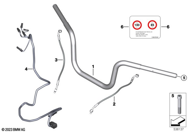61121606419 - Ergonomics &amp; Comfort: Wiring Harness, Handlebar, Right for BMW-Motorrad Image