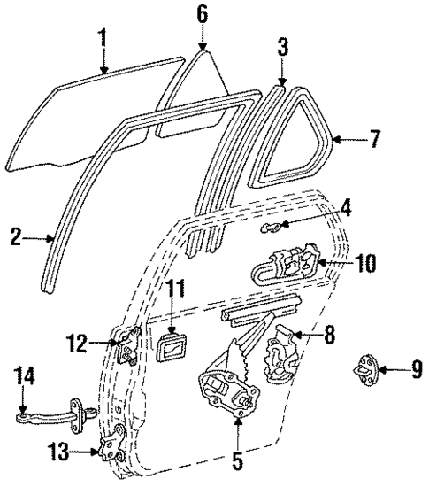 Glass - Rear Door for 1993 Toyota Tercel #0