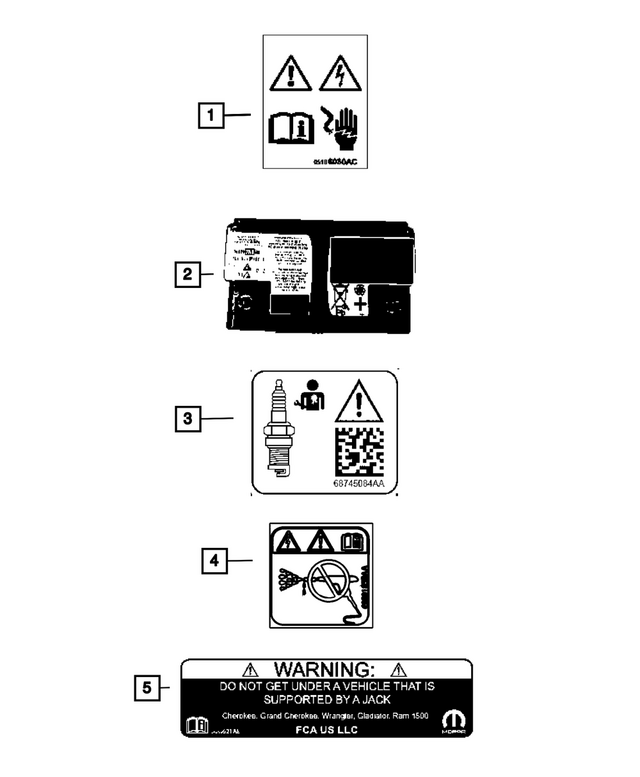 56029697AB - Labels: Battery Warning Label for Mopar Image