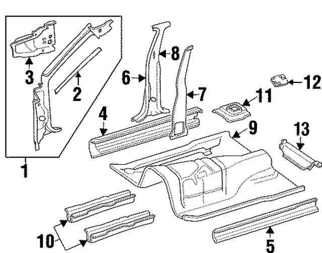 55235621AD - Body: Hinge Pillar for Mopar Image