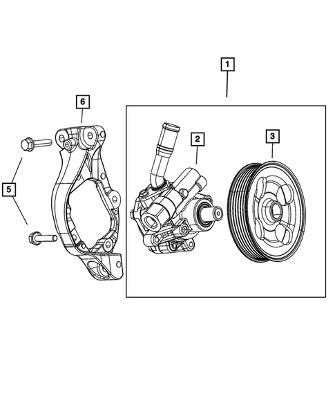 Power Steering Pump and Reservoir for 2013 Jeep Wrangler #1