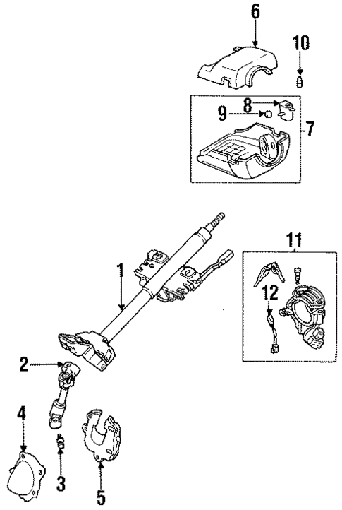 Steering Column Assembly for 1995 Mazda MX-3 #0