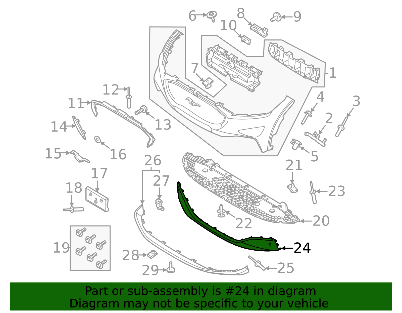 LJ8Z-17D957-GAPTM - Bumper Cover - 2021-2025 Ford Mustang Mach-E