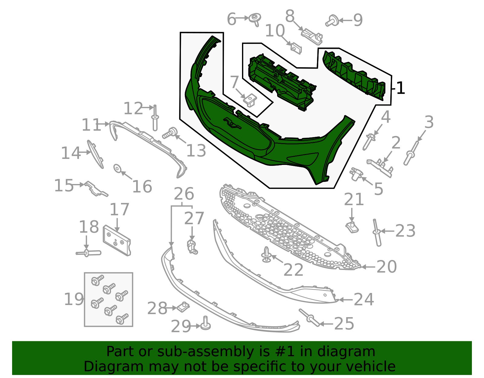 LJ8Z-17D957-BBPTM - Bumper Cover - 2021-2025 Ford Mustang Mach-E