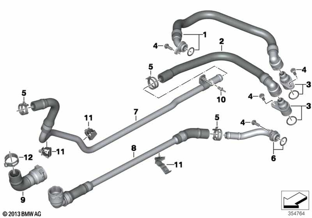 17128545075 - : Coolant Hose for BMW-Motorrad Image