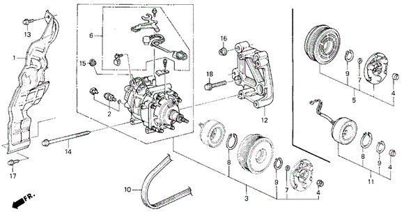 A/C Compressor (Hadsys) for 1995 Honda Prelude #0