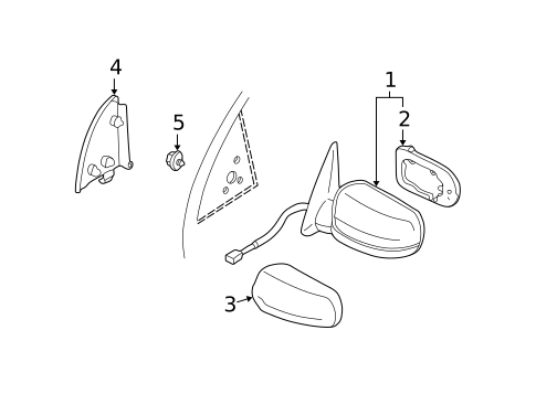 Outside Mirrors for 2003 INFINITI I35 #0