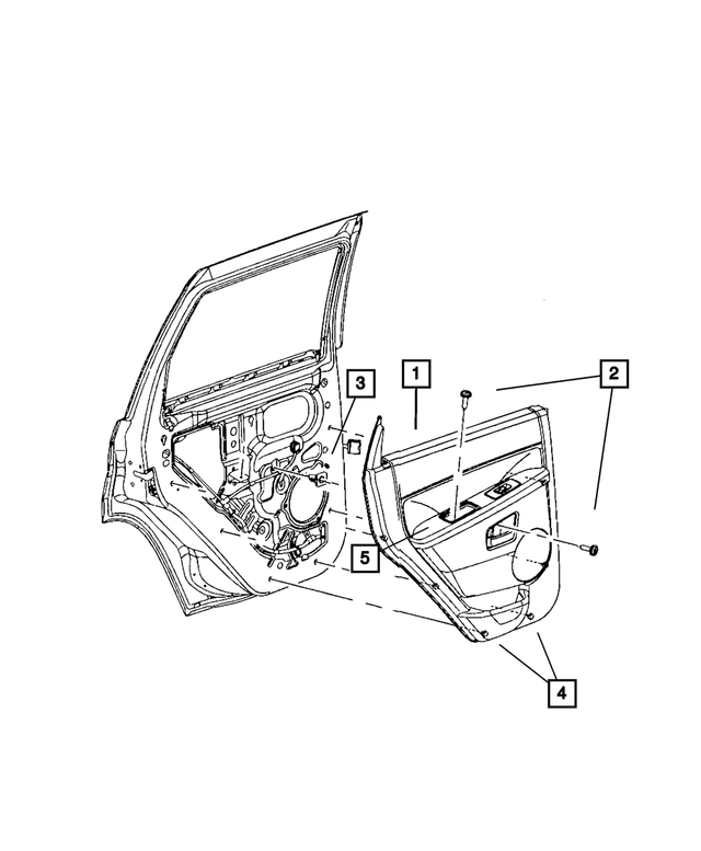 « 5HR381J3AN – Interior Trim : Garnissage De Porte Arrière Panneau, Côté Droit pour Mopar Image »