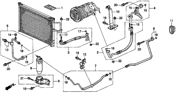 A/C Hoses (V6) for 1996 Acura TL #0