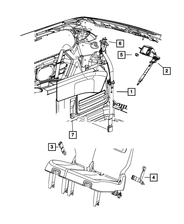 ZV72DX9AD - Restraints: 2nd Rear Outer Seat Belt, Right for Mopar Image image