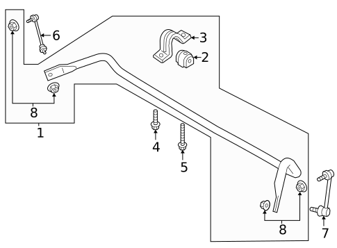 Stabilizer Bar & Components for 2021 Volvo V90 Cross Country #1