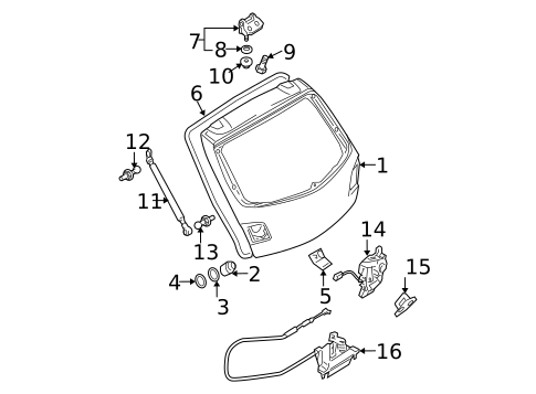Gate & Hardware for 2004 Mazda 3 #0
