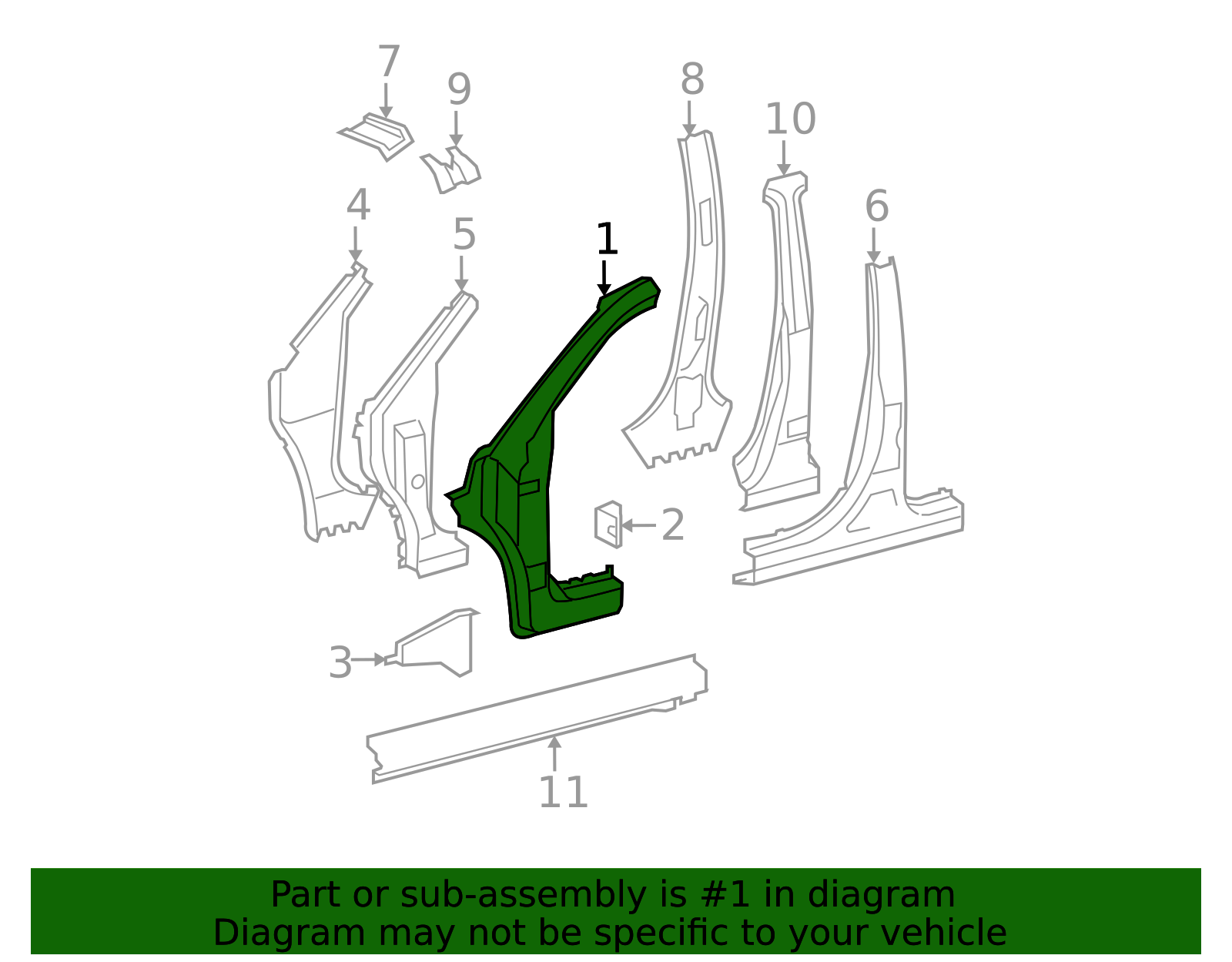 61131-0E040 - Body A-Pillar 2008-2013 Toyota Highlander | Longo Toyota ...