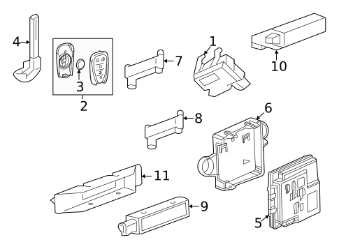 Keyless Entry Components for 2021 Chevrolet Trailblazer #0