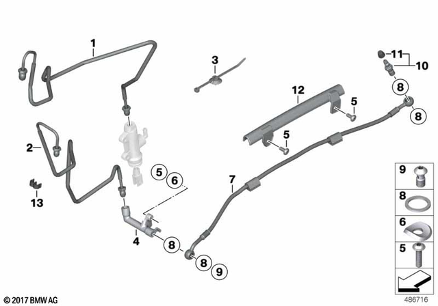 12527527852 - Brakes: Cable Strap with Bracket -  for BMW-Motorrad Image
